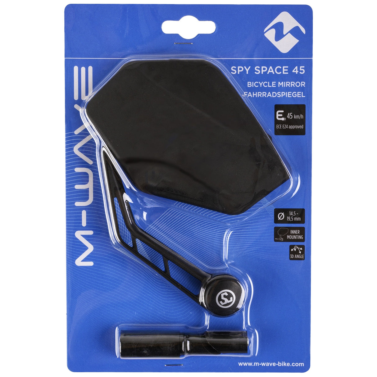M-Wave Bicycle Mirror Spyspace45 e-cykel 130 mm sort venstre venstre side
