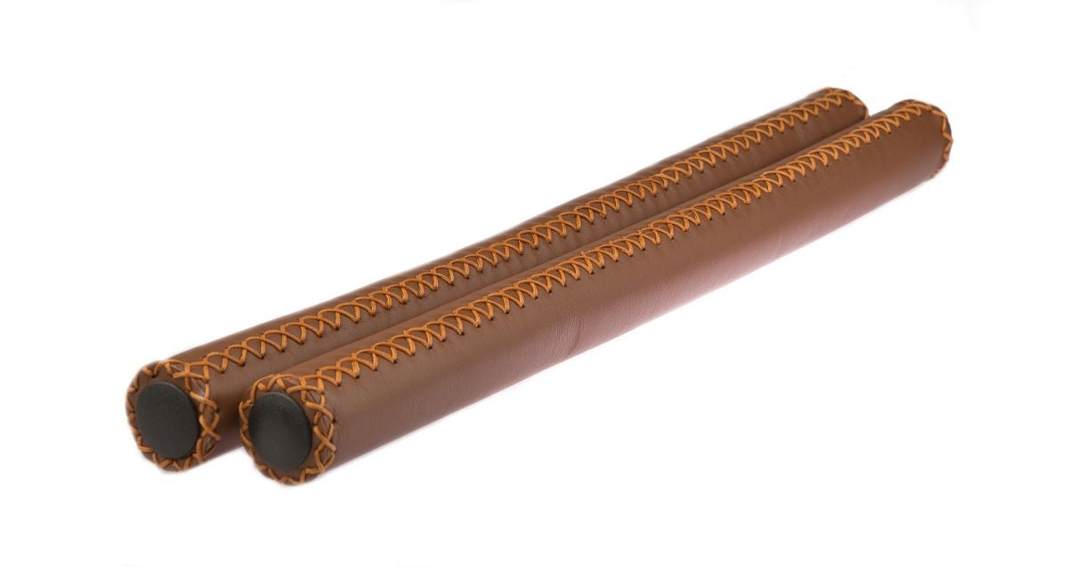 Lida com a direção de couro 40 cm Ø2 cm marrom por conjunto