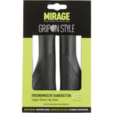 Mirage Bicycle Grips - Ergonomic, Black, 132mm