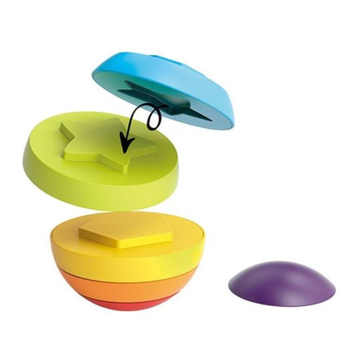 Toi-Toys kleine Sterne Stapel-Turm-Puzzle-Ball 6-Stück