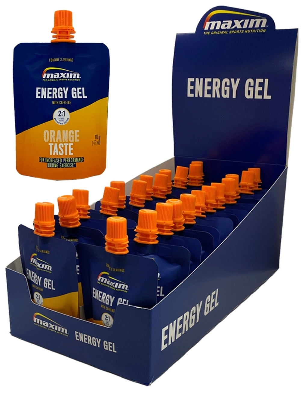 Maxim energy gel orange and caffeine 100gr ds a 24