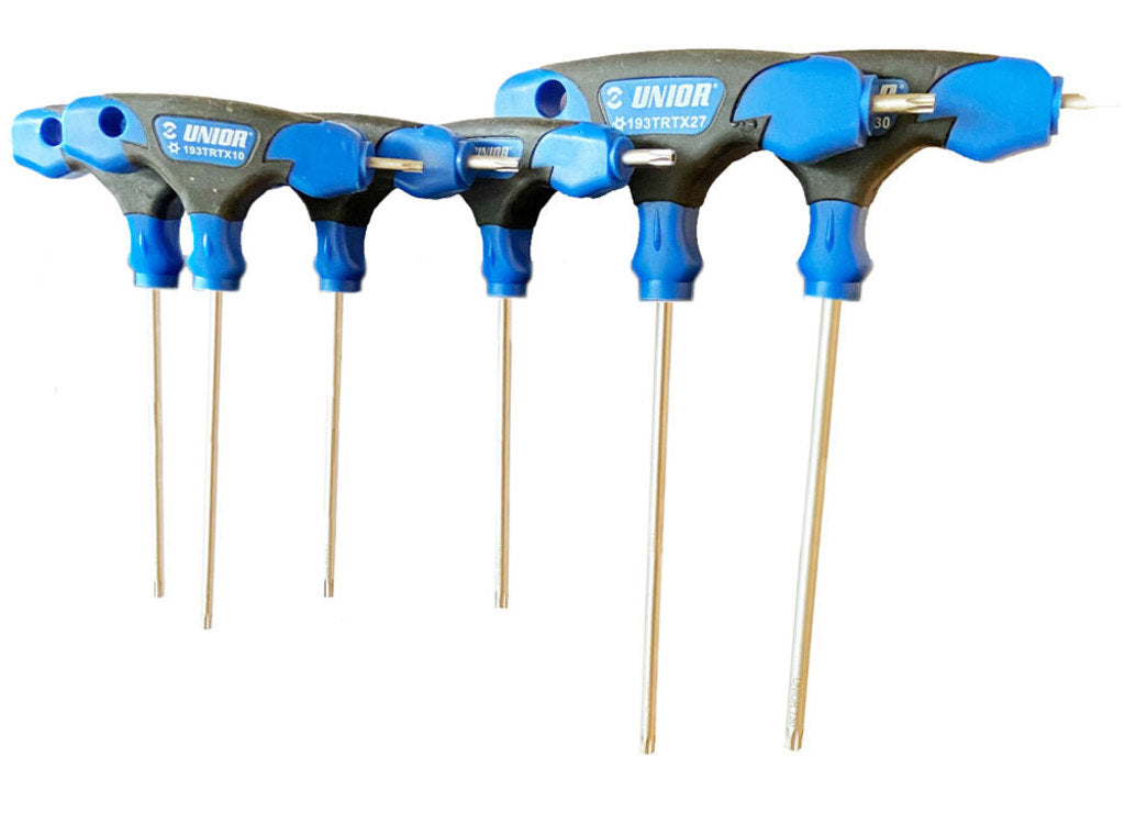 Unior GRS Torx Key Set T-handle with Hole 6pc
