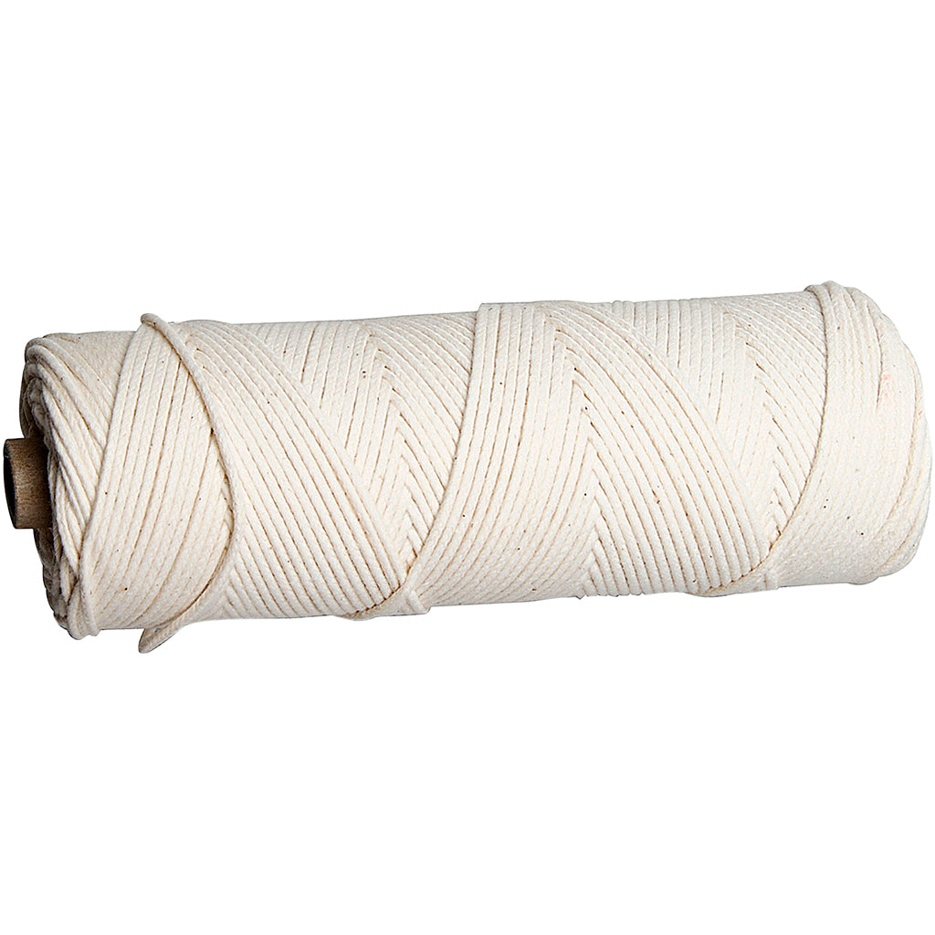 Creativ company wick for beeswax sheets, for use with candles made from beeswax sheets, size 3, thickness 2-3 mm, 100 g, 80 m 1 roll