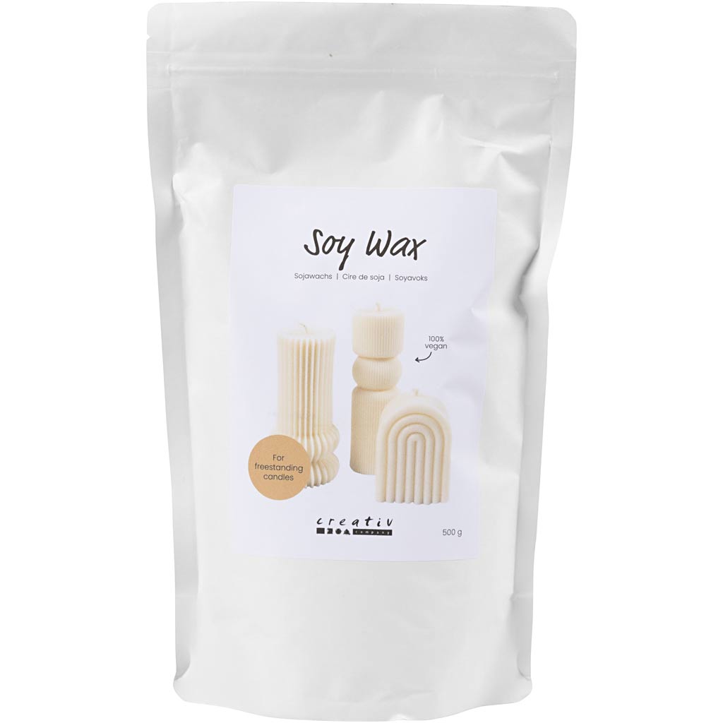 Creativ company sojawas, voor kaarsen die op zich staan, crème, 500 gr 1 doos