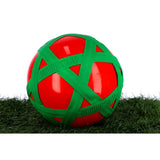 Roude Kräizball mat grénge Gummi Band