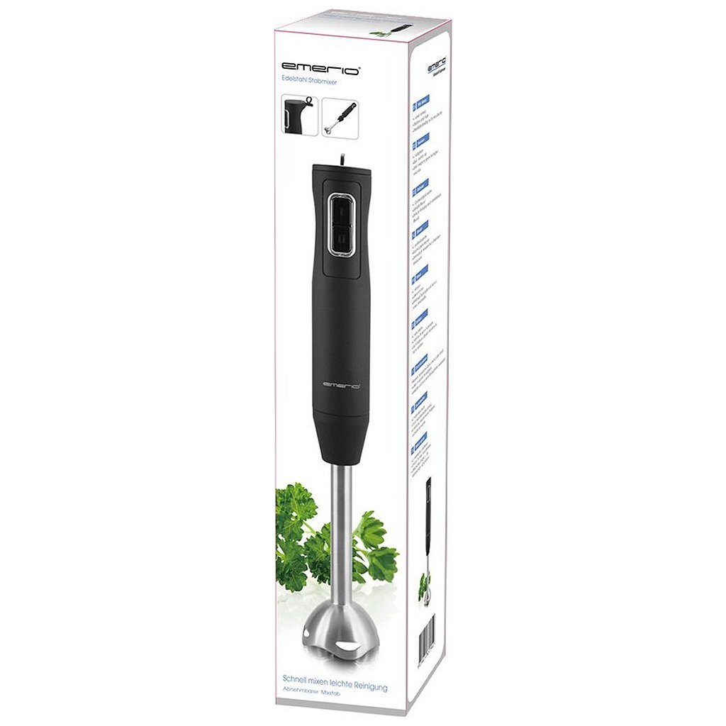 Emerio HB-1111446 Staving Mixer noir en acier inoxydable noir
