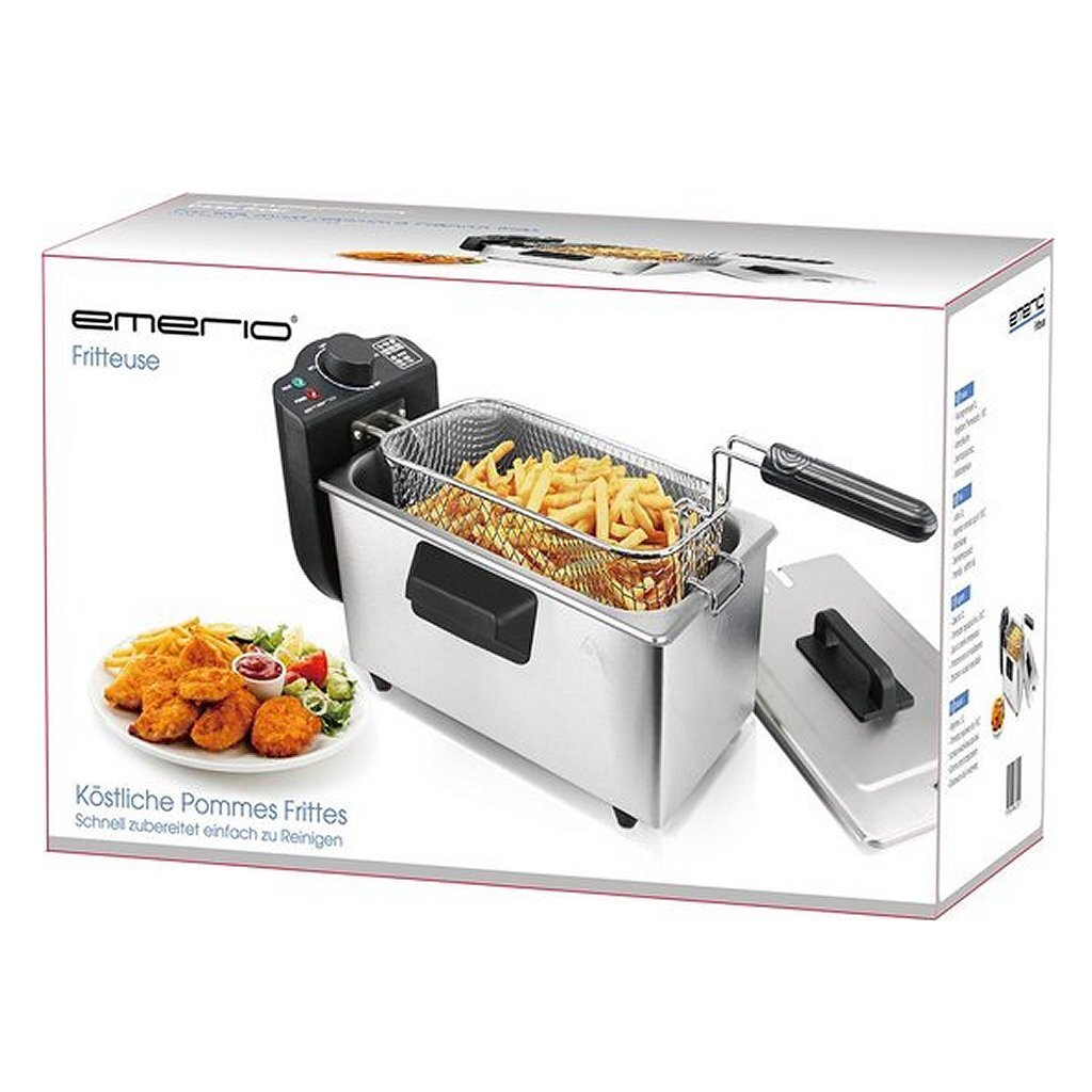 Emerio df-120482 friteuse 3l 2000w rvs zwart