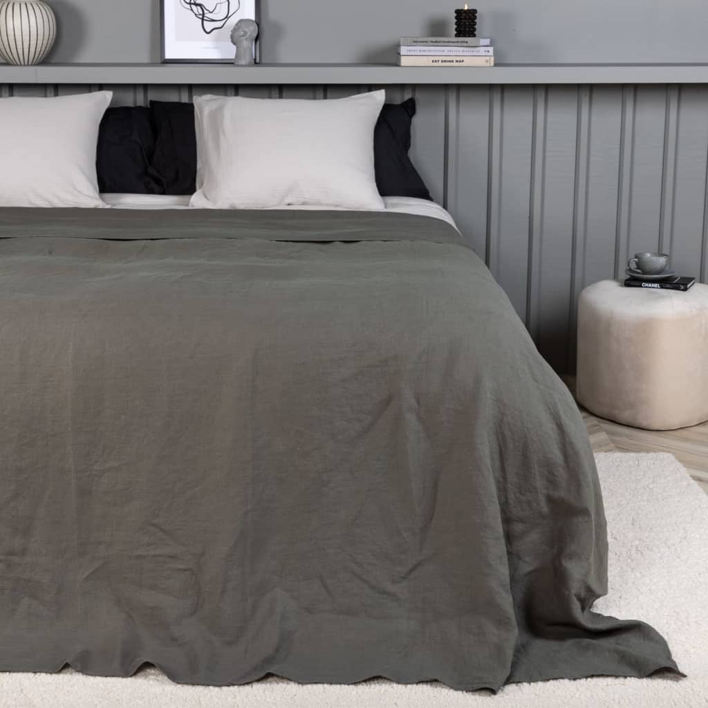 Venture Home Bedsprey Milo 260x260 cm Polyester Gray