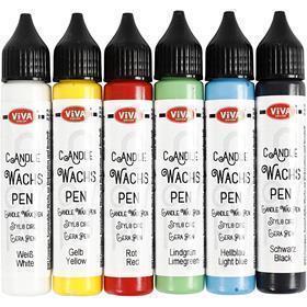 Viva decor candle decorating pen, strong colors, 6x28 ml 1 box
