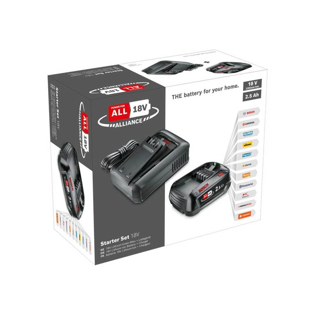 Grs bosch starterset accu lader 18v 2.5ah