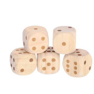 Alert outdoor dice set xl wood complete with score pad | 2 pcs