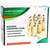 Alert outdoor wooden throwing game with handy storage net | 2 pcs