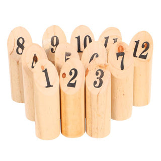 Alert outdoor wooden throwing game with handy storage net | 2 pcs