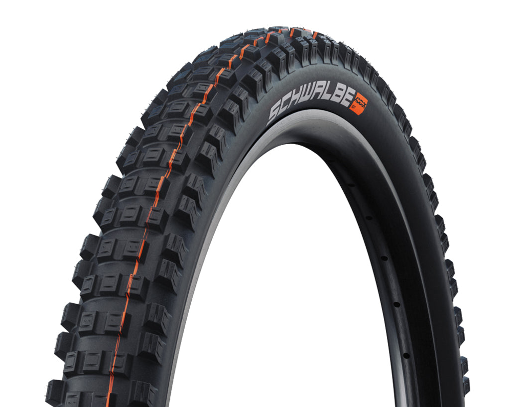 Schwalbe hvirvelstrøm bag - tle - addix soft - super gravity - 27,5x2,60 - sort