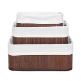 Homestyle Pro Bamboo Storage Kosze 3 sztuki brązowe białe
