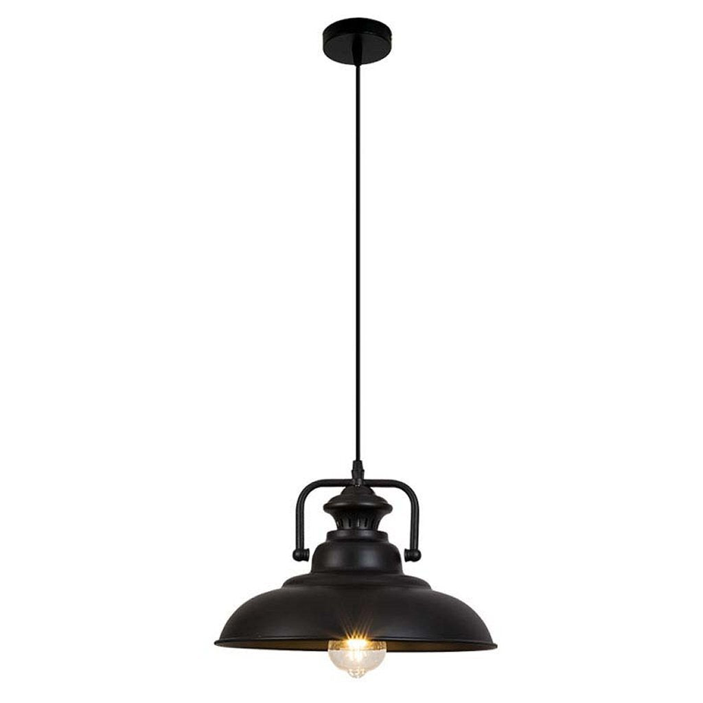 HomeStyle Pro MK103-BB Lámpara de colgación industrial de 38x21 cm de black metal