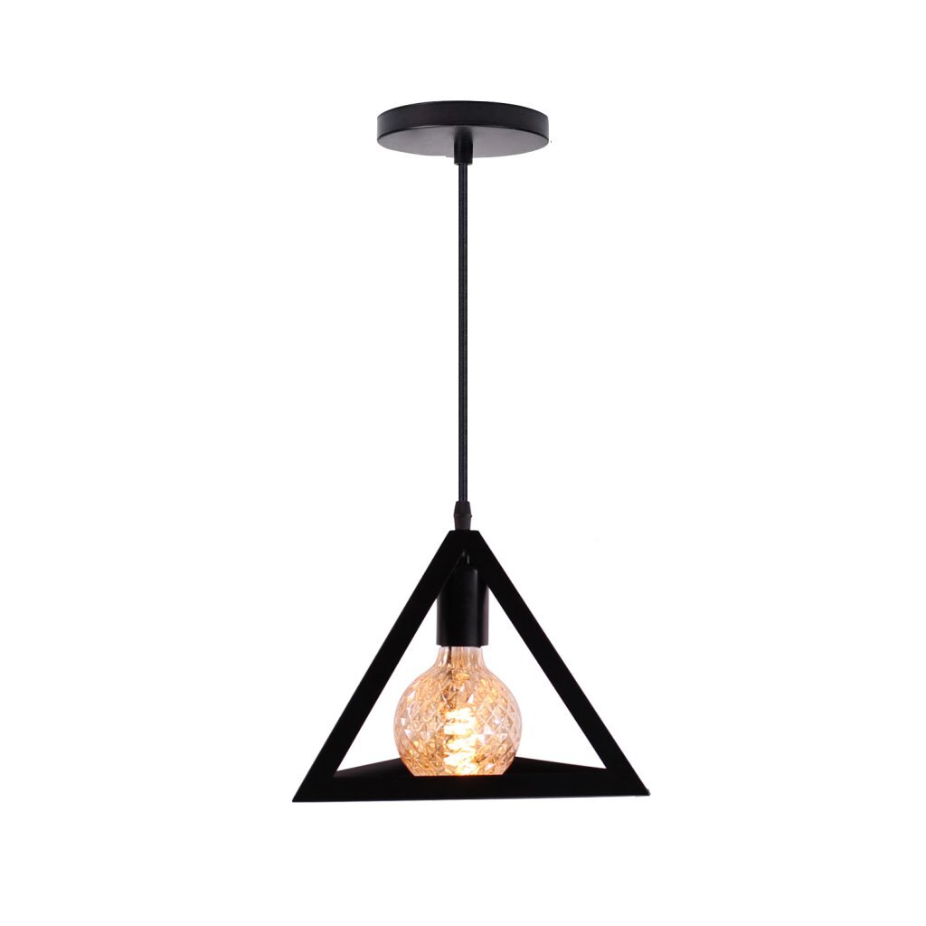 Homestyle Pro MK007-B Industrial Pyramid Hanging Lamp 25x22 cm Černý kov
