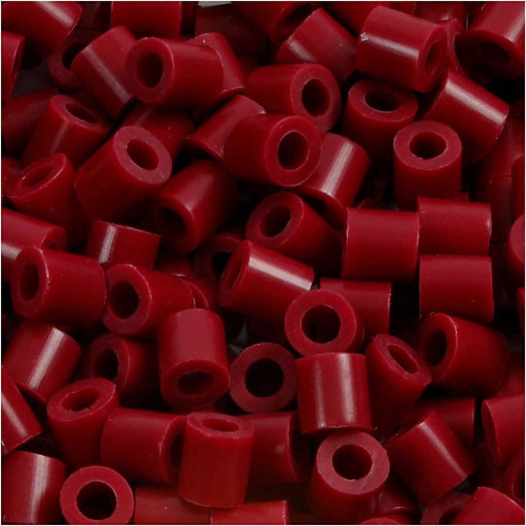 Nabbi strijkkralen, afm 5x5 mm, gatgrootte 2,5 mm, medium, wijnrood (32239), 6000 stuk 1 doos