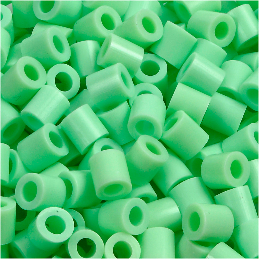 Nabbi ironing beads, size 5x5 mm, hole size 2.5 mm, medium, pastel green (32252), 1100 pieces 1 box