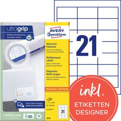 Multipurpose labels Avery white 2100 pieces