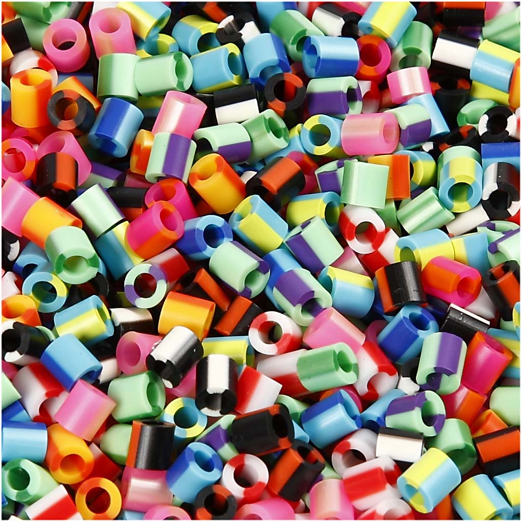 Nabbi strijkkralen, afm 5x5 mm, gatgrootte 2,5 mm, medium, streep, 10000 div 1 doos
