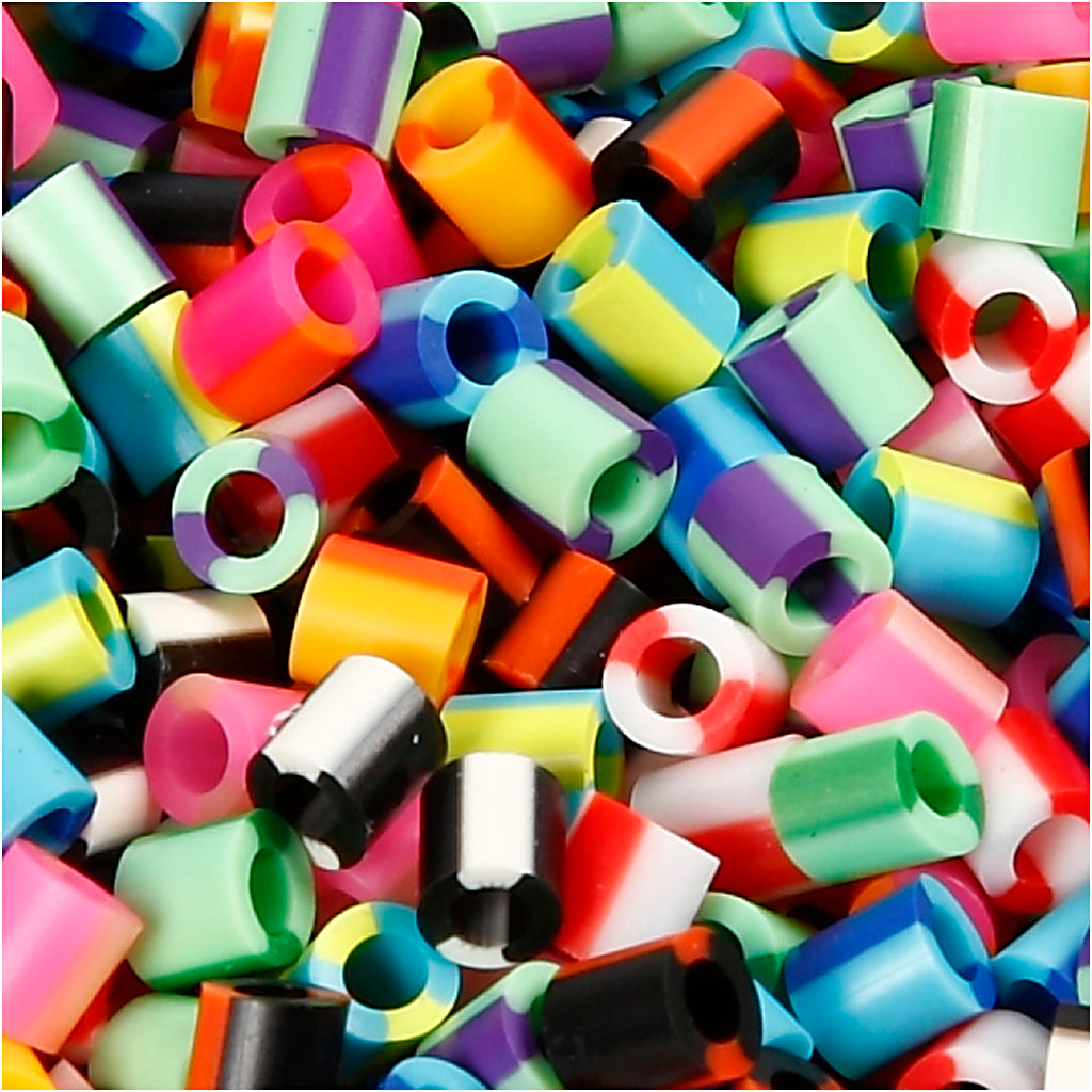 Nabbi strijkkralen, afm 5x5 mm, gatgrootte 2,5 mm, medium, streep, 1100 div 1 doos