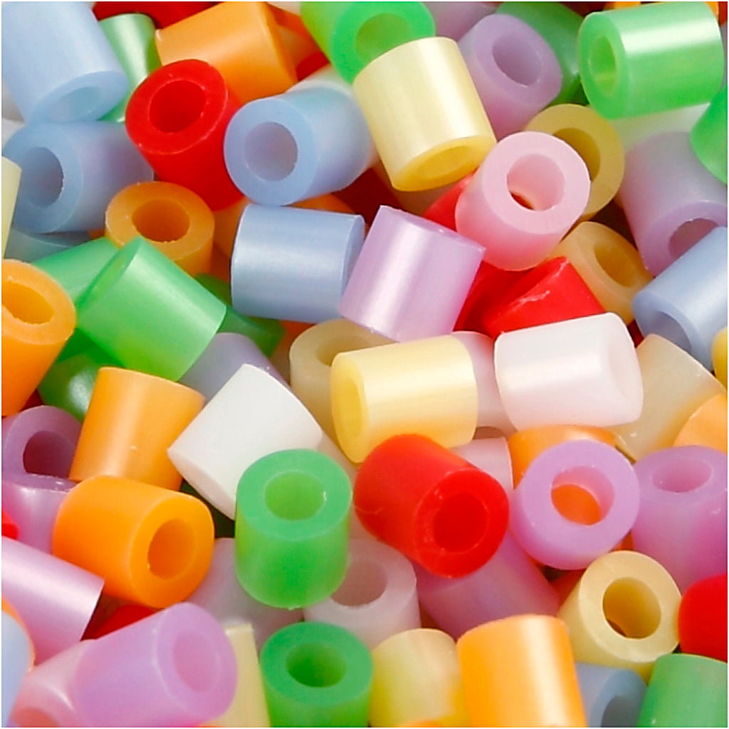 Nabbi strijkkralen, afm 5x5 mm, gatgrootte 2,5 mm, medium, diverse kleuren, 30000 div 1 doos