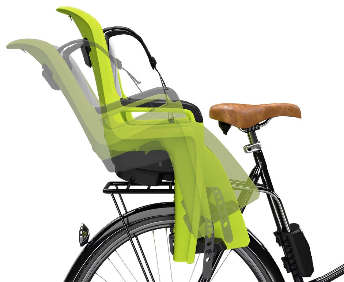 Thule child seat behind Ride Along 2 for frame confirmation - Zen Lime