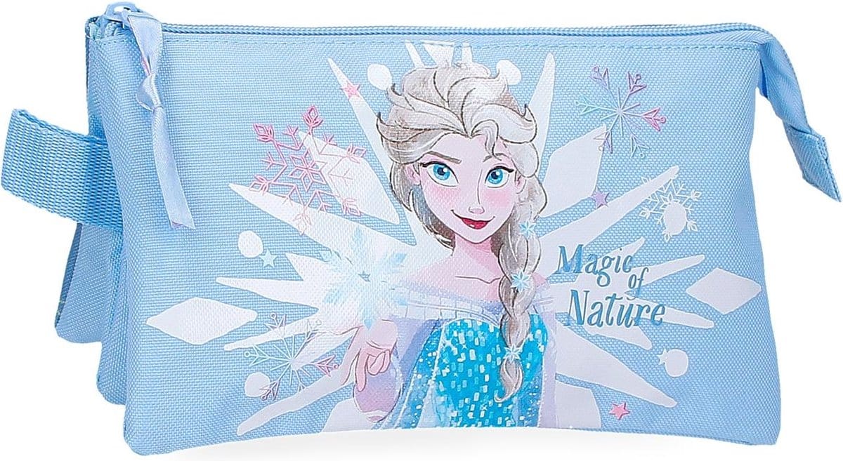 Jim Jam Pencil Case Disney Frozen Pencil Case 3 Compartments with 2 Zipper