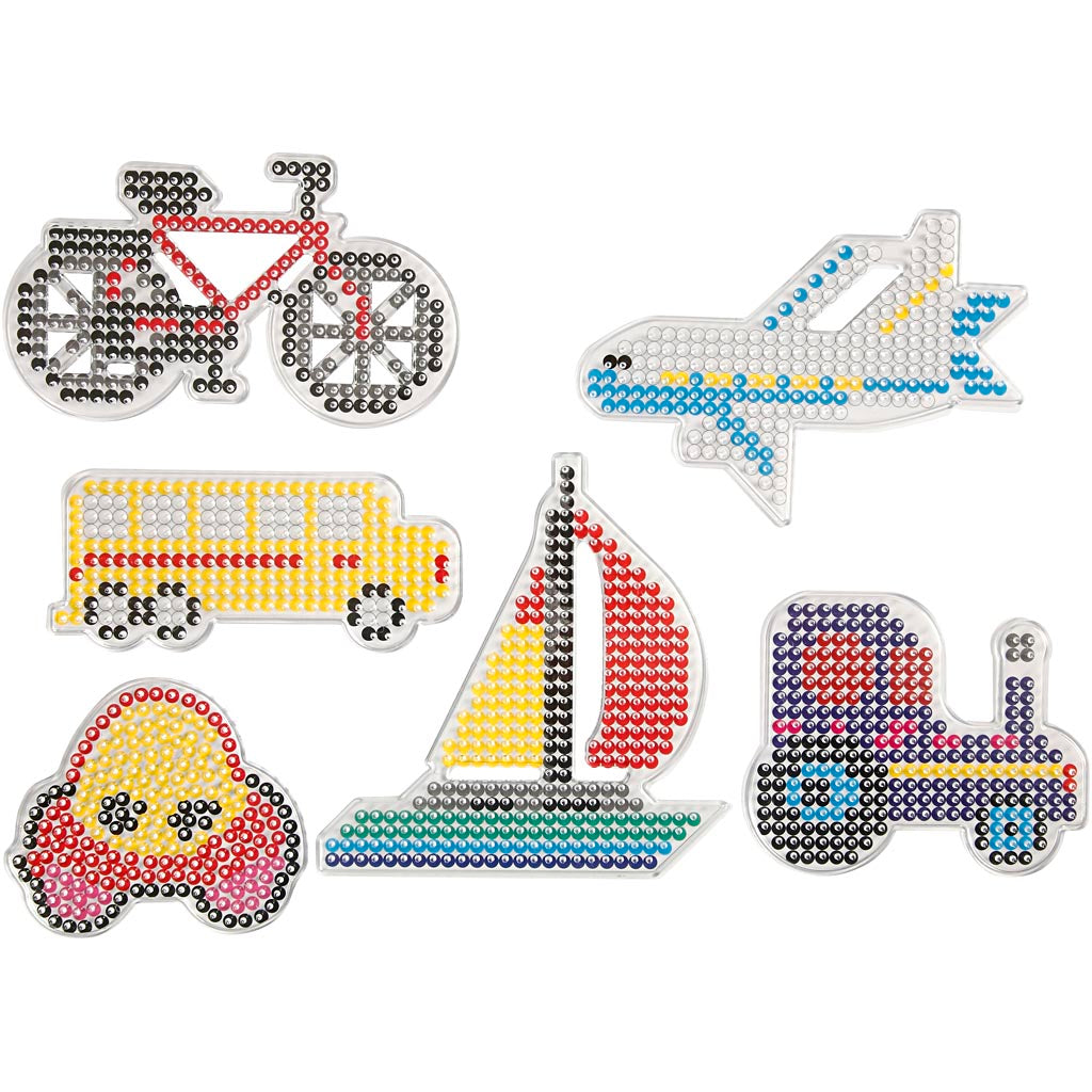Creativ company onderplaat, auto, vliegtuig, boot, trekker, bus en fiets, afm 9x9,5+11x16 cm, medium, 6 stuk 1 doos