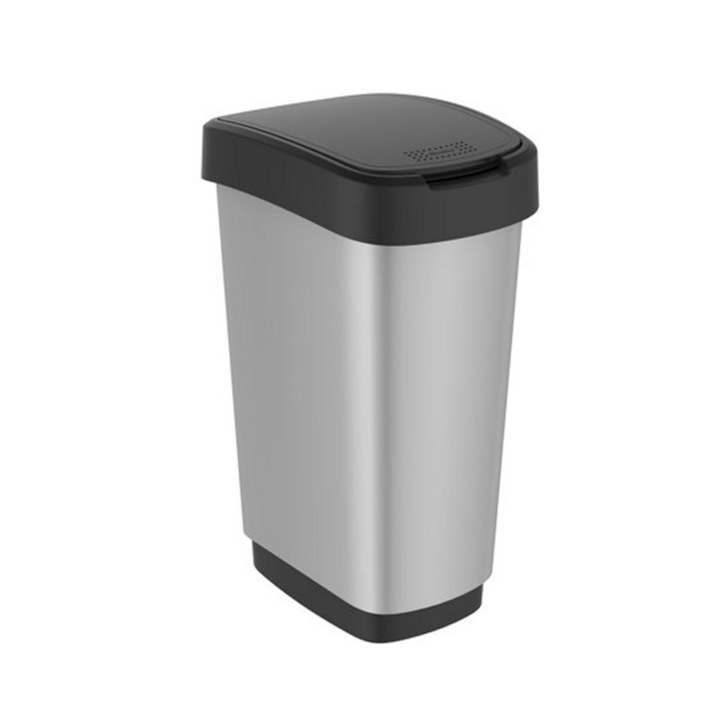 Rotho Twist Offall Bin 25l Sëlwer metallesch