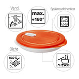 Rotho Mikro clever Mikrowellen Teller 1,2l 26x4,8 cm Papaya rout wäiss
