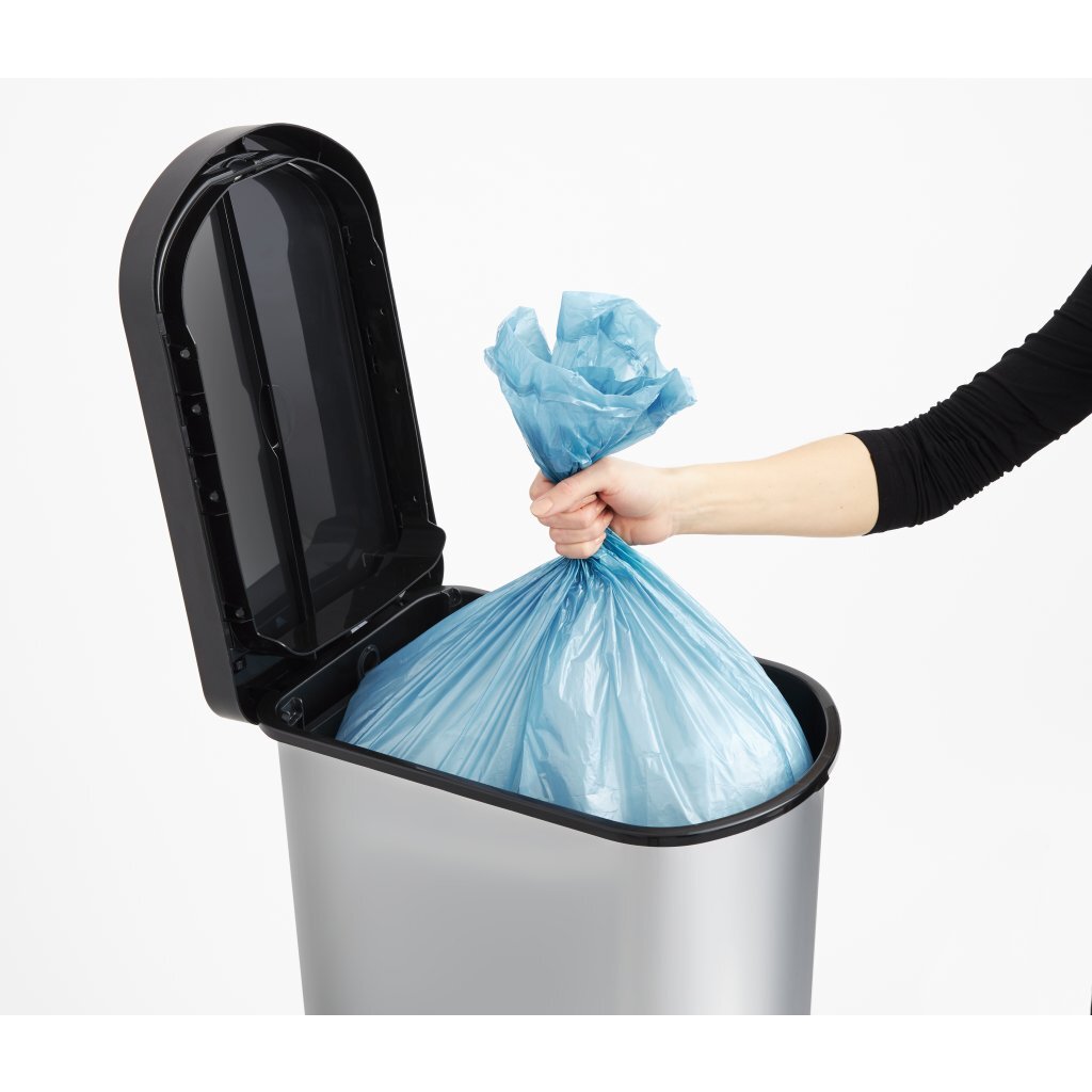 Rotho Paso Pedal Bin 50l Silver Metallic