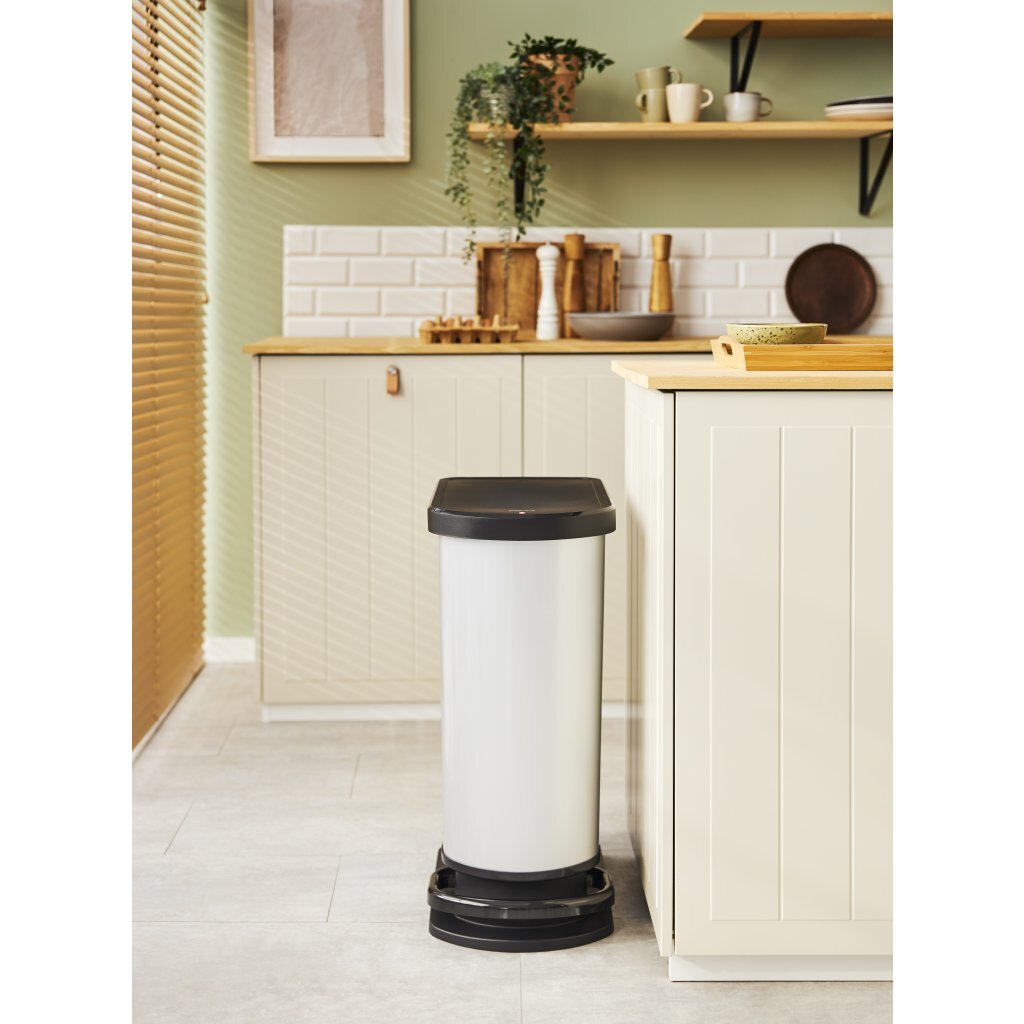 Rotho Paso Pedal Bin 50l Silver Metallic