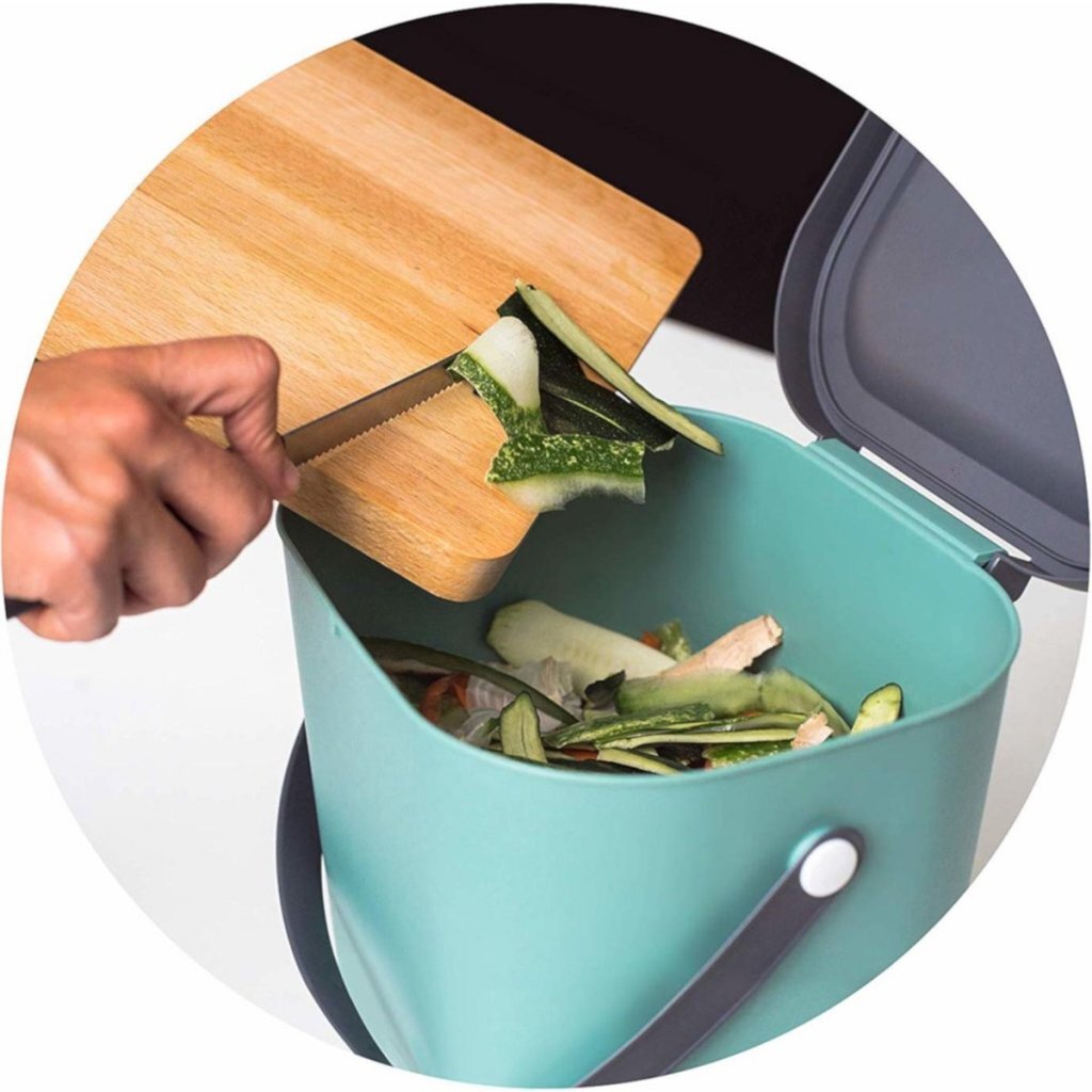 Rotho albula bio afvalbakje 23.5x20x20.8 cm 6l cappuccino