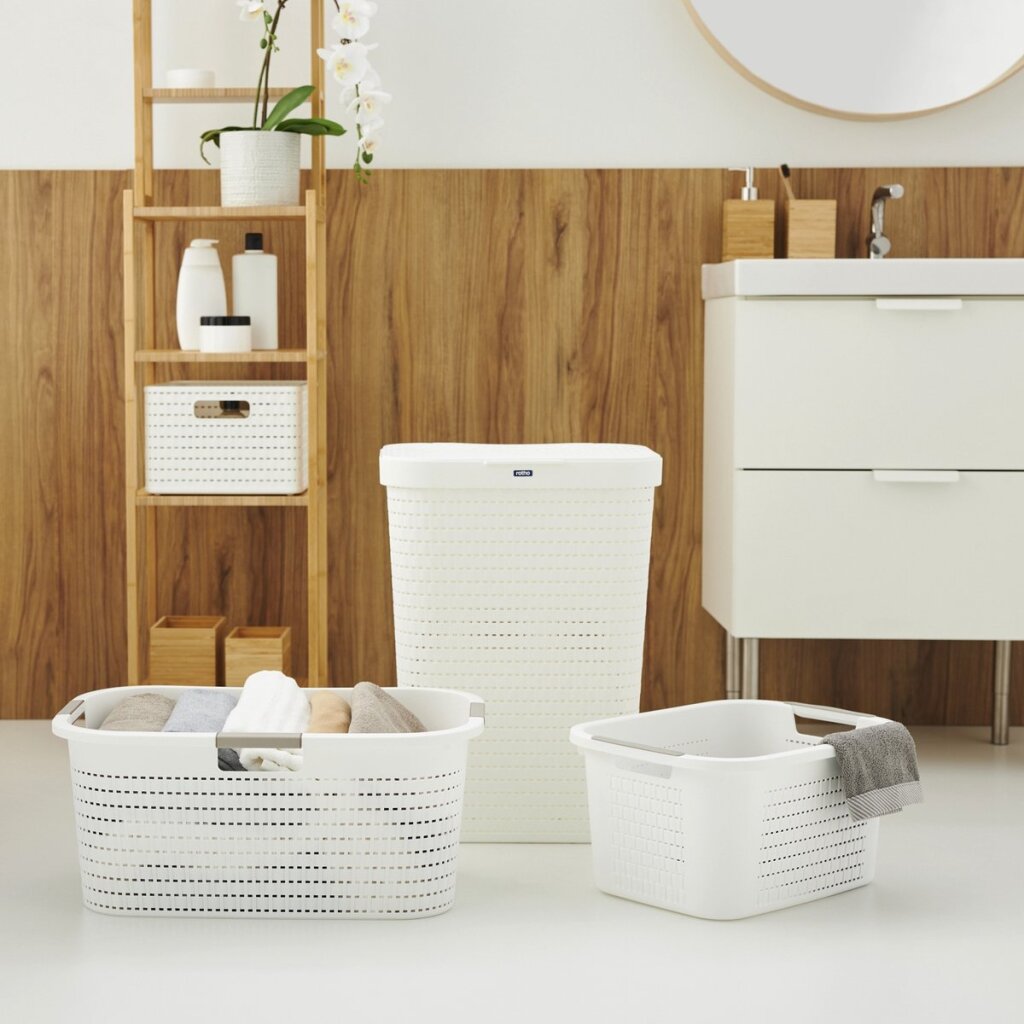 Podeželski zbiralnik perila Rotho 55l bel