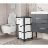 Rotho Country Design Kommode mit Rollen 3x18l weiß