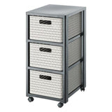 Cômoda Rotho country design com rodas 3x18l cappuccino