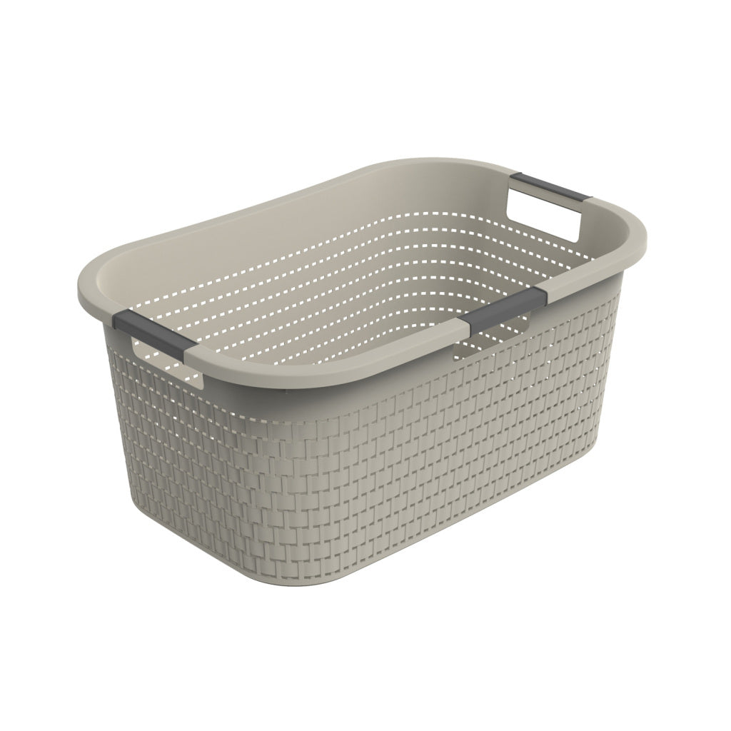 Rotho Country Laundry Basket 40L Cappuccino