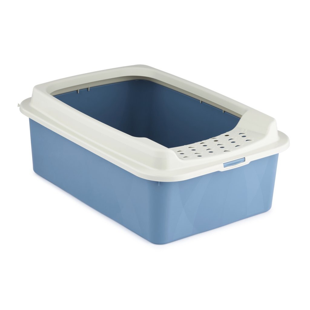Rotho Eco Bonnie Katzentoilette mit oberem Eingang in blauem Sand