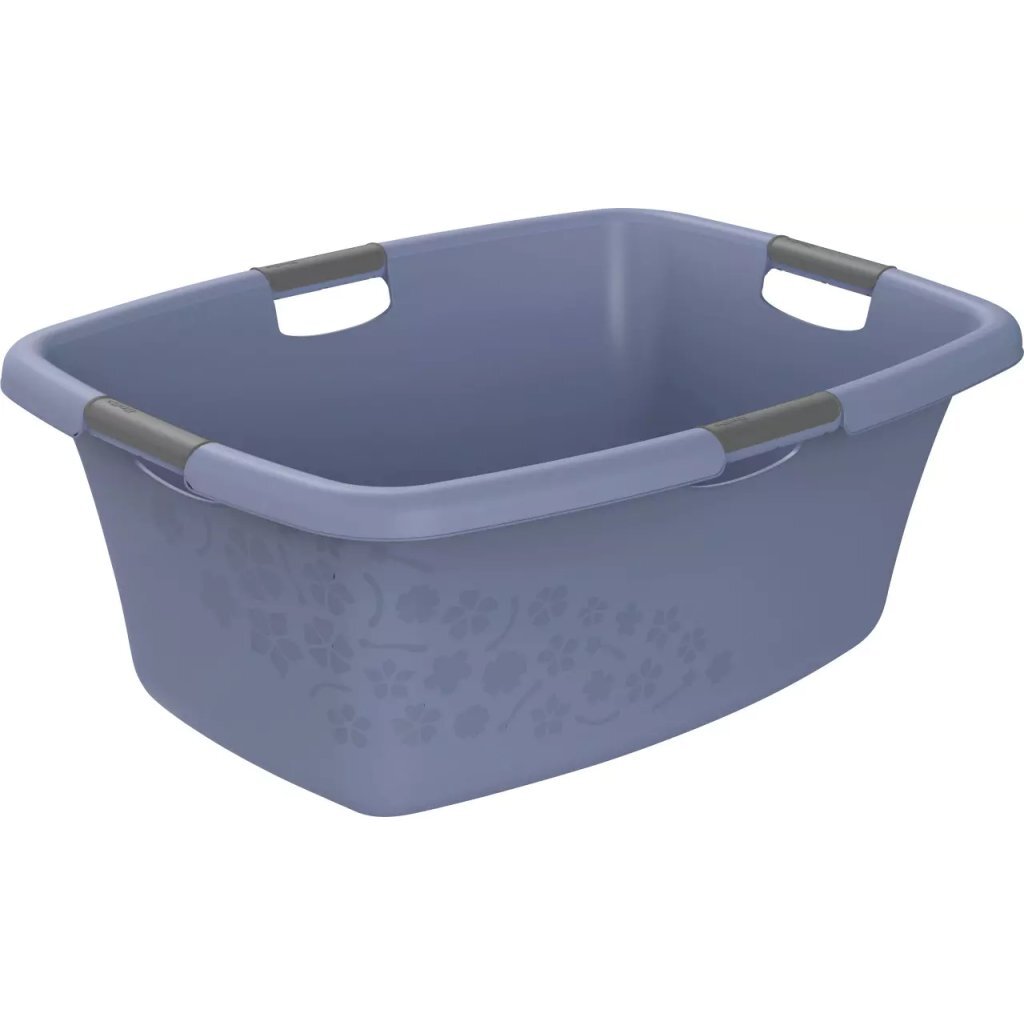 Rotho flowers laundry basket 50l horizon blue