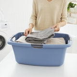 Rotho flowers laundry basket 50l horizon blue