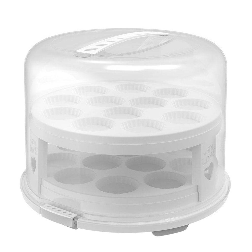 Rotho fresh cake box xl + cupcake holders 35.5x34.5x26 cm white transparent