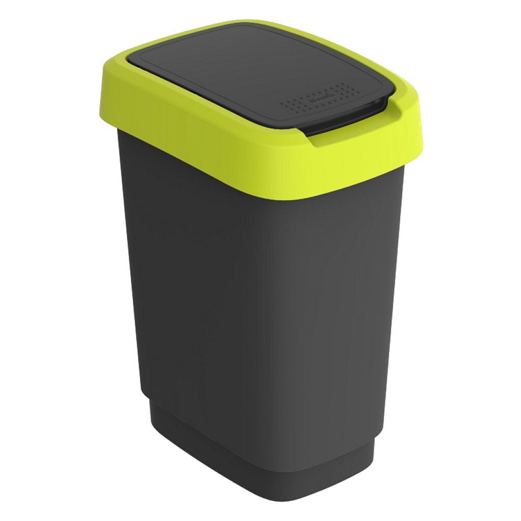 Rotho twist waste bin 10l lime anthracite