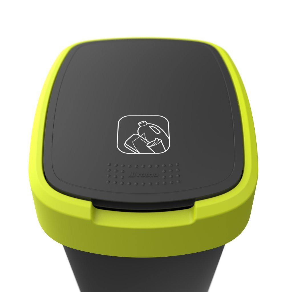 Rotho twist waste bin 25l lime anthracite