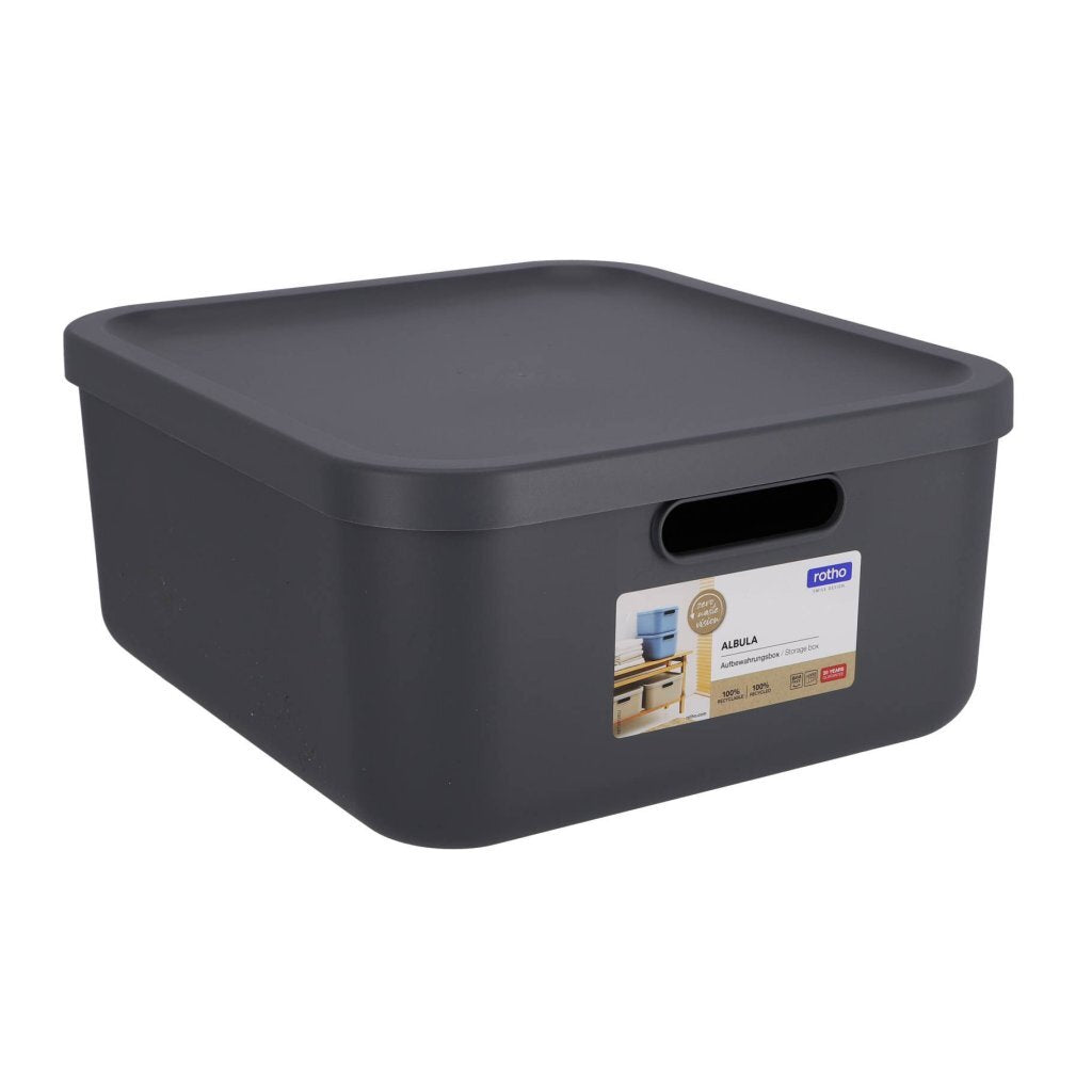 Rotho decoration storage box albula light 20 l anthracite
