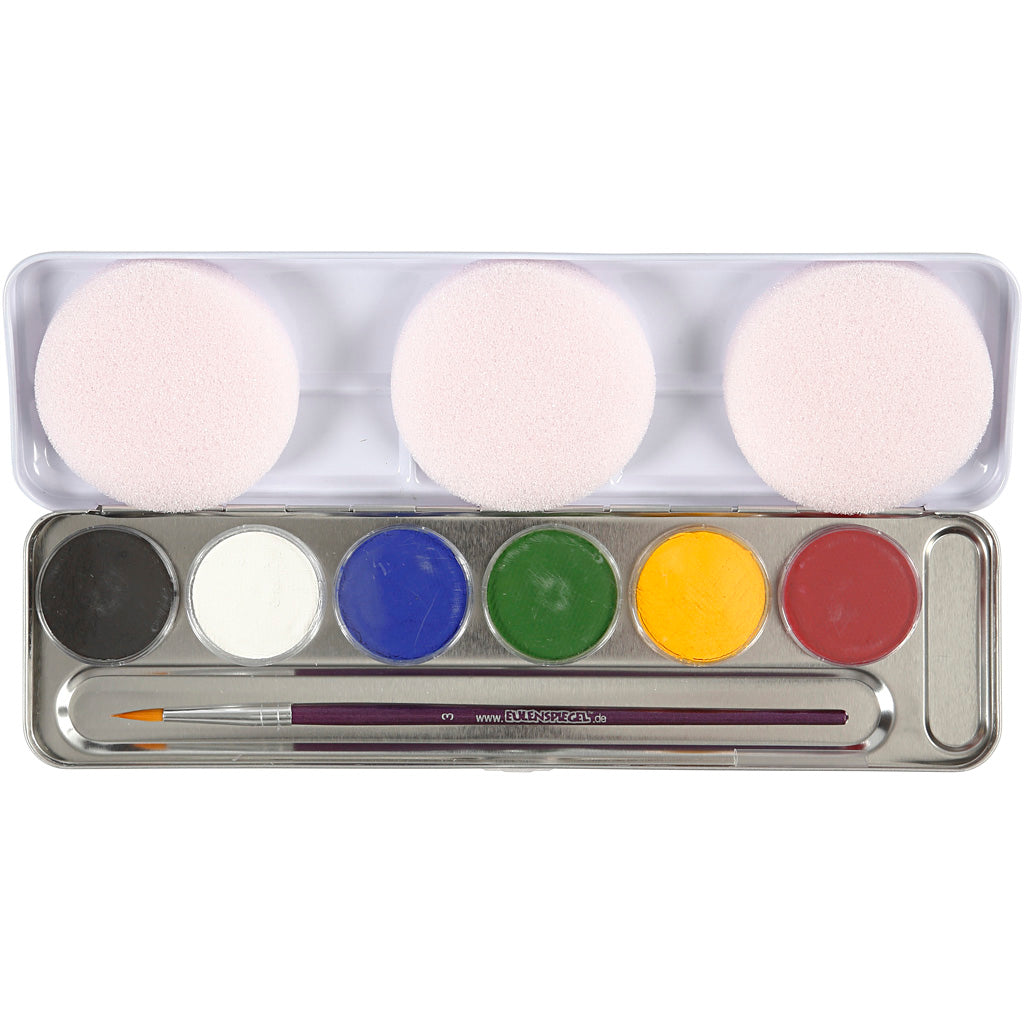 Eulenspiegel face paint, various colors, 6 colors 1 set