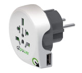 Q2 Power 1.100110 Rejseadapter Verden til europæisk USB-jordet