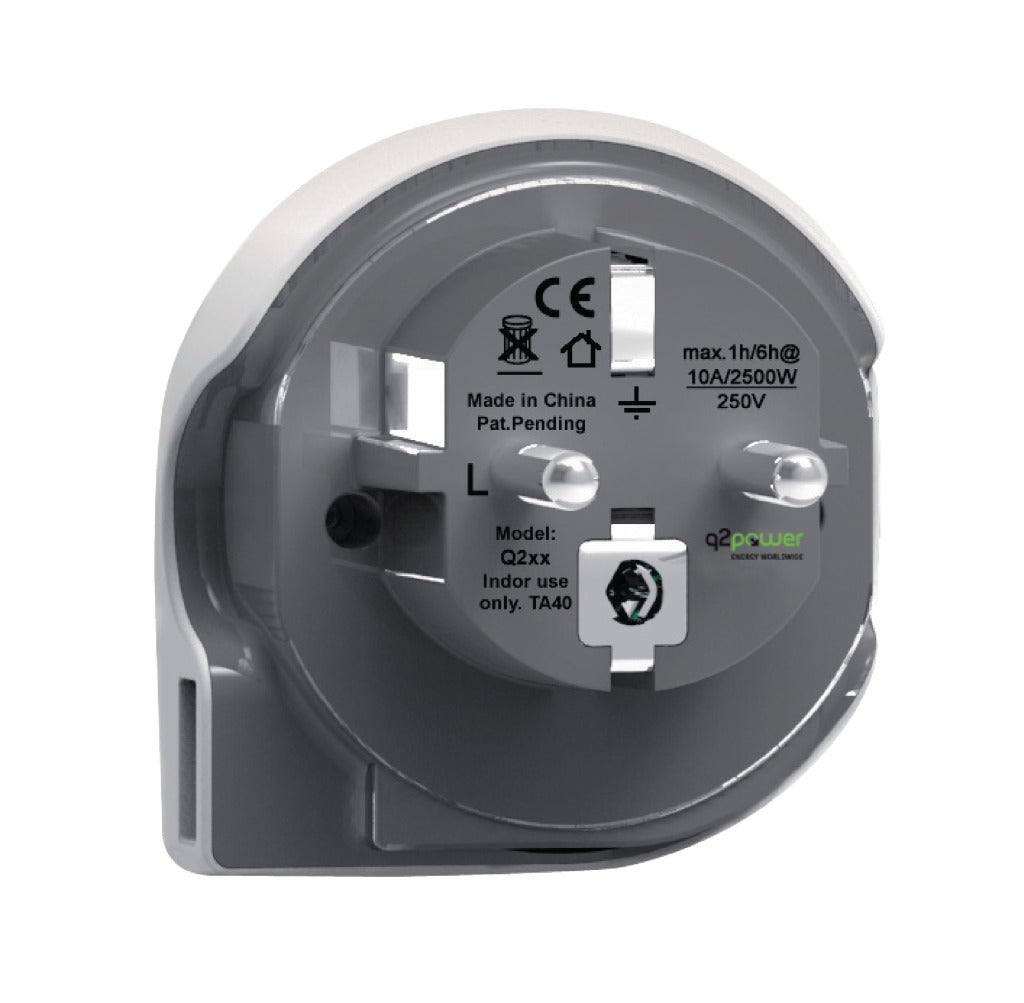 Q2 Power 1.100110 Rejseadapter Verden til europæisk USB-jordet