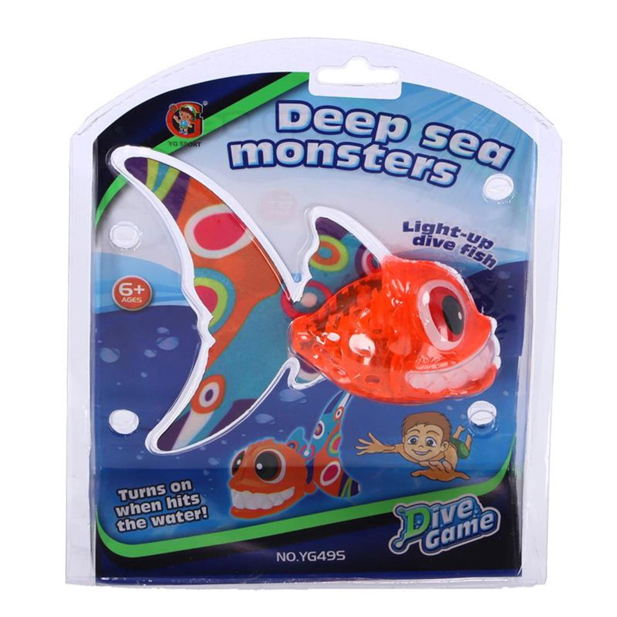 Pescado de buceo con dientes grandes y una ligera variedad